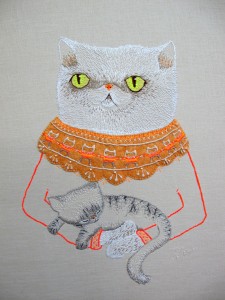 Squish-Faced Cat Embroidery